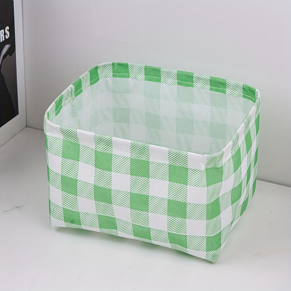 1pc Foldable Mini Non-woven Fabric Storage Basket- Wardrobe Organizer Closet Organizer, Versatile Storage Bin for Cosmetics, Stationery, Underwear, Socks - Perfect for Home, Dorm, Office Desk Organization | Bathroom Vanity Makeup Organizer