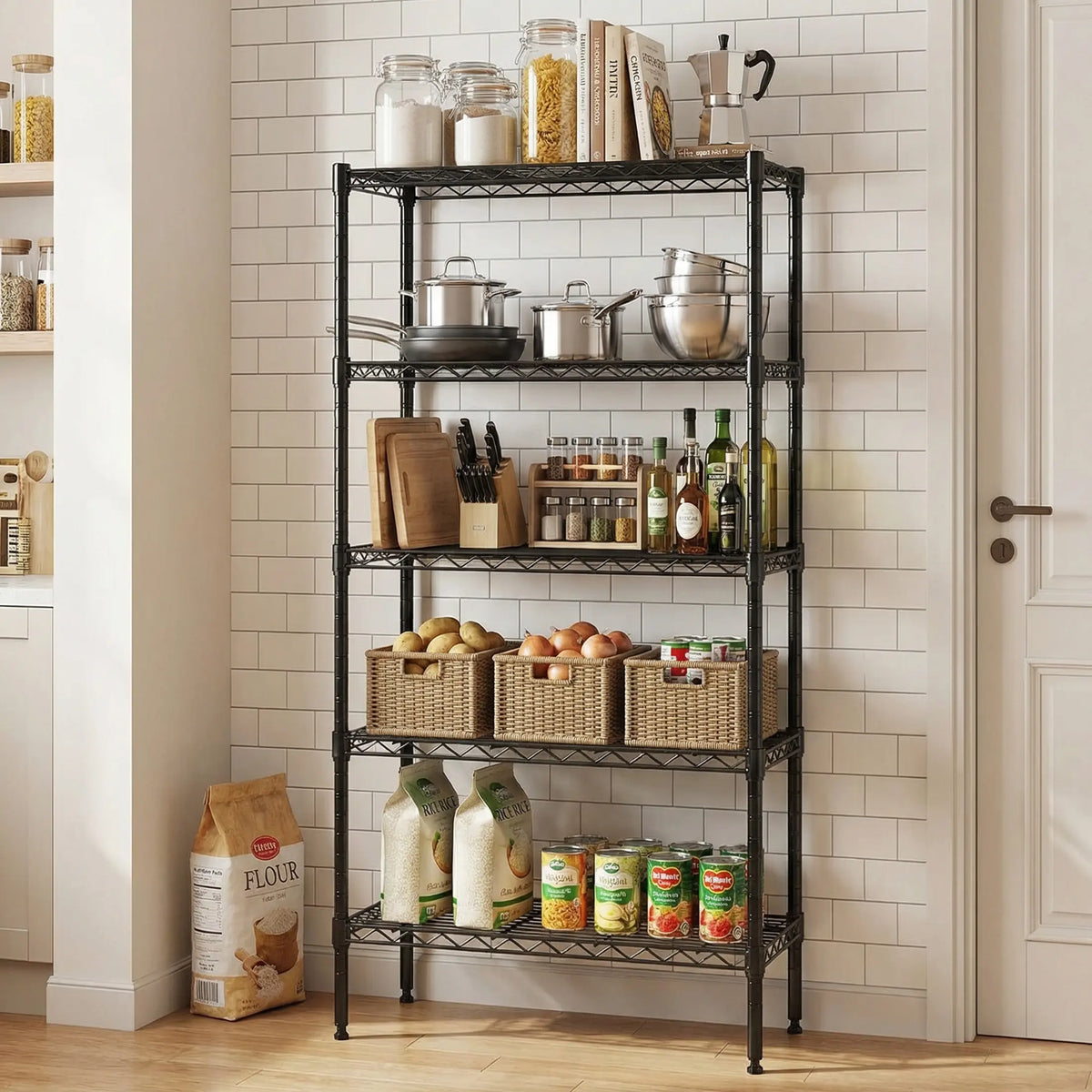Storage Shelving Unit, Adjustable Metal Wire Racks Heavy Duty Standing Shelf Organizer for Kitchen, Closet, Pantry, Garage, Bathroom,dorm essentials,home decor,dorm room inspo,college dorm essentials,dorm haul