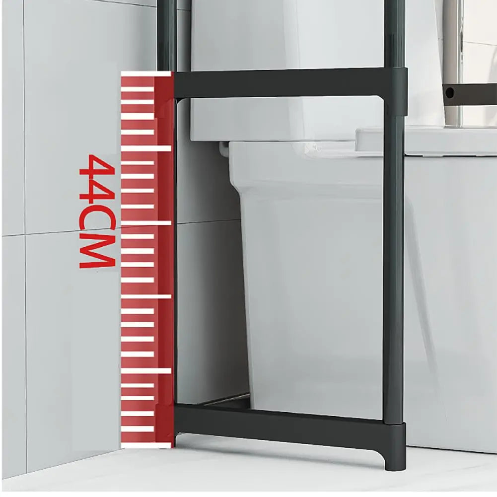 Garvee 3 Tier Bathroom Over Toilet Organizer Rack, Over The Toilet Storage Rack,Space Saver Metal Bathroom Shelves, Freestanding Bathrooms Shelves for Restroom Laundry Balcony, Black