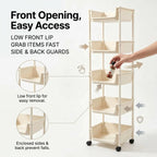 【US】PeaWove 5-Tier Slim Rolling Storage Cart with Wheels - Mobile Utility Organizer Rack for Kitchen Bathroom Dorm Small Spaces
