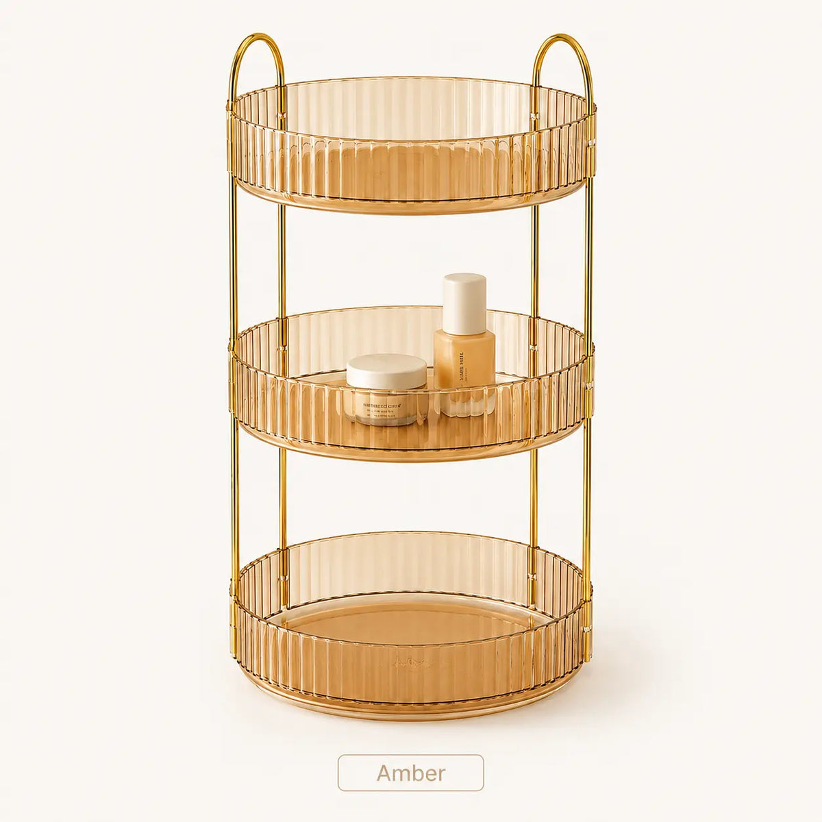 UFORU 360° Rotating Smooth Acrylic Storage Organizer - Large-Capacity, Durable Metal-Frame Multifunctional Storage Bin with Multi-Layer Rotation, Lipstick & Perfume Holder, 360° Quick Access Bathroom Accessories for Vanity, Girlfriend Birthday Gift