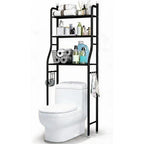 2/3-Tier Over The Toilet Storage Shelf, Space Saving Stainless Steel Bathroom Rack Storage Organizer with Towel Hooks & Toilet Paper Holder for Bathroom, Restroom, Laundry