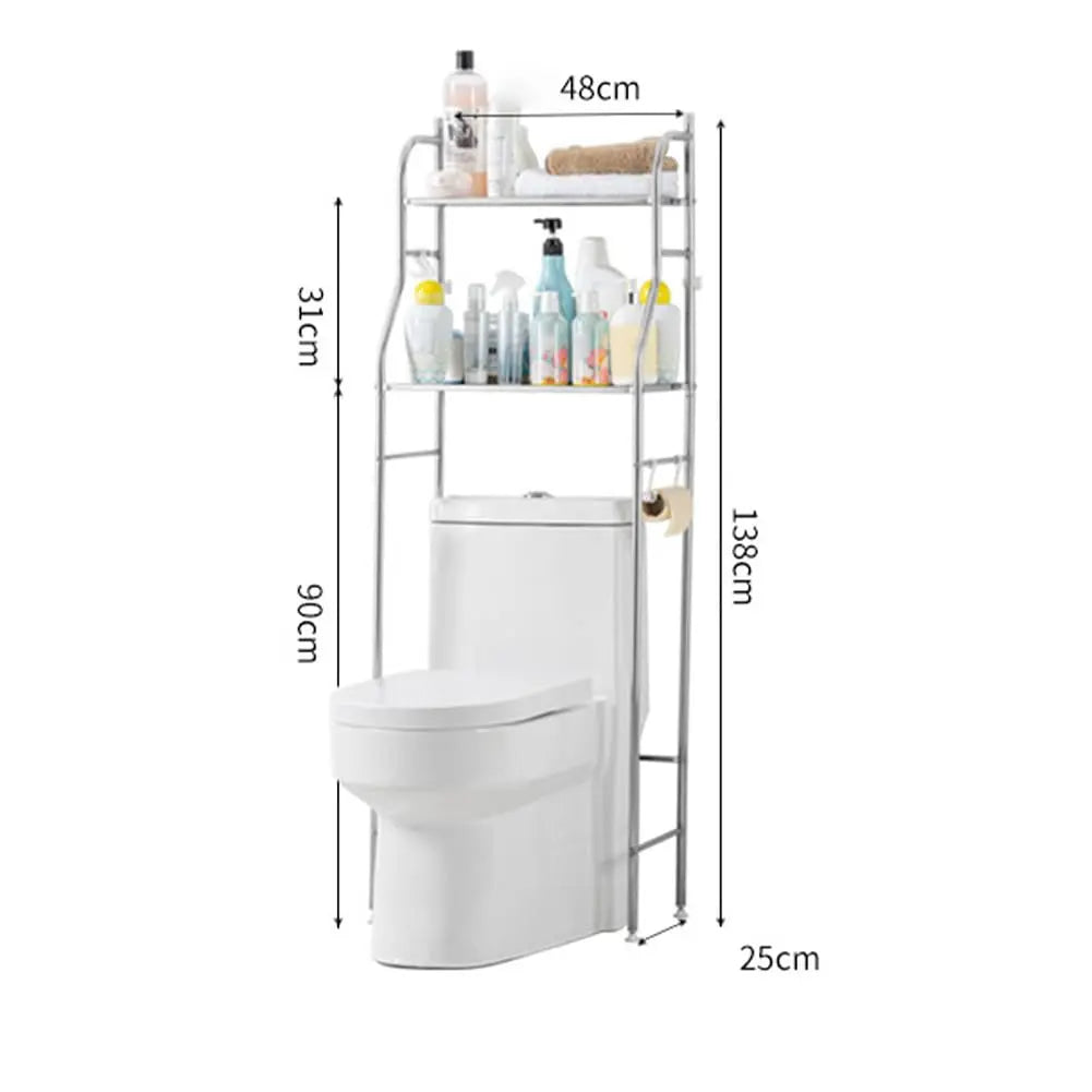 Gaomon Iron/Steel Freestanding Over Toilet Storage Rack - 1 Unit Small-Space Bathroom Organizer with Towel Hooks, Built-In TP Holder, Removable Bathroom Organizing Accessories, Space-Saving Restroom Shelf