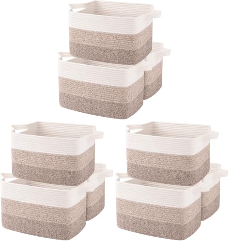 OIAHOMY Cotton Rope Storage Baskets for Organizing Gradient Yellow 3-Pack