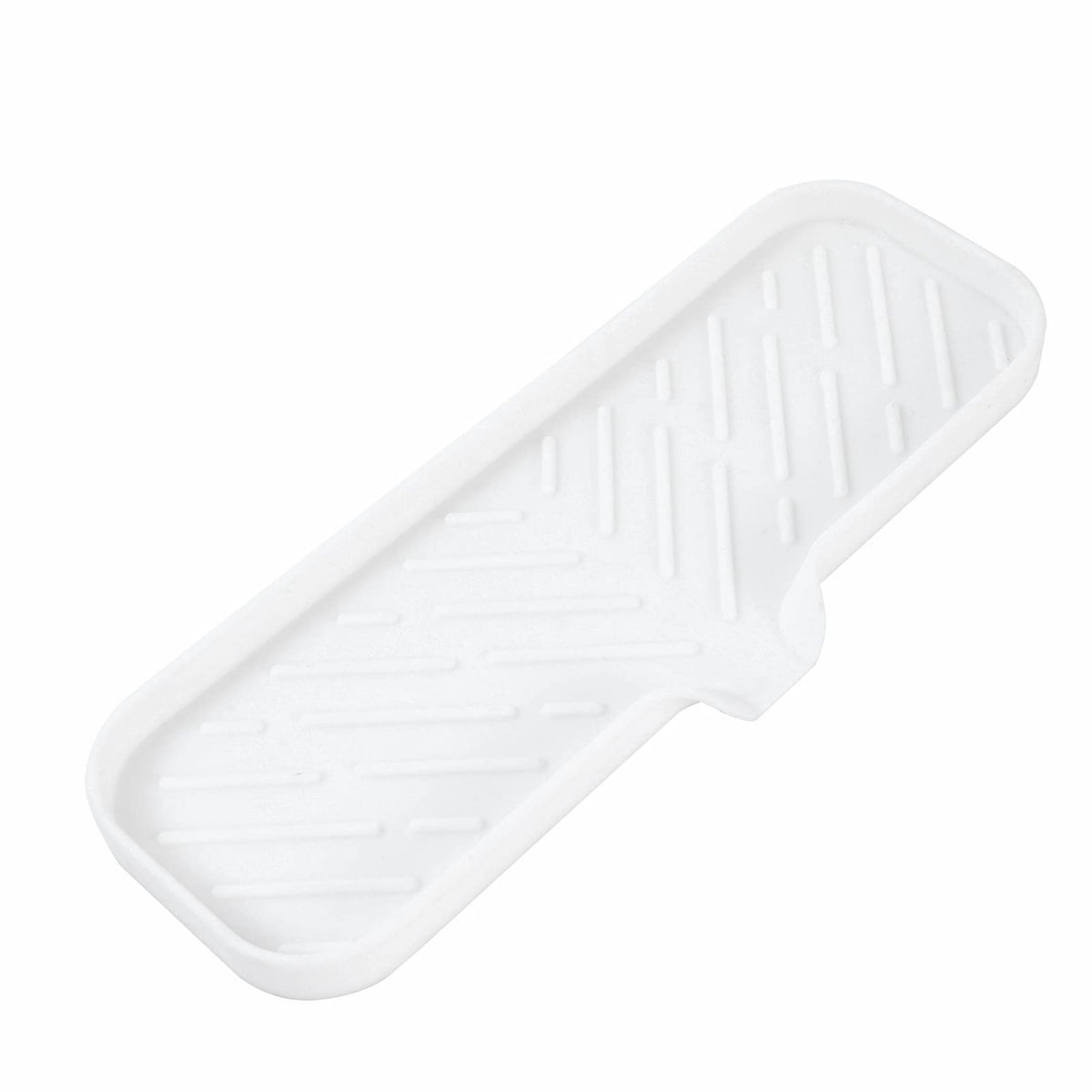 MicoYang Silicone Soap Dish with Drain Spout, Self-Draining Sink Organizer Tray for Bathroom and Kitchen, Sponges, Dispensers and Soap Holder, Non-Slip and Dishwasher Safe, Black (Compact, 4.9"×3.2")