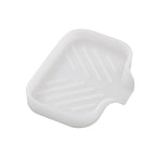 MicoYang Silicone Soap Dish with Drain Spout, Self-Draining Sink Organizer Tray for Bathroom and Kitchen, Sponges, Dispensers and Soap Holder, Non-Slip and Dishwasher Safe, Black (Compact, 4.9"×3.2")