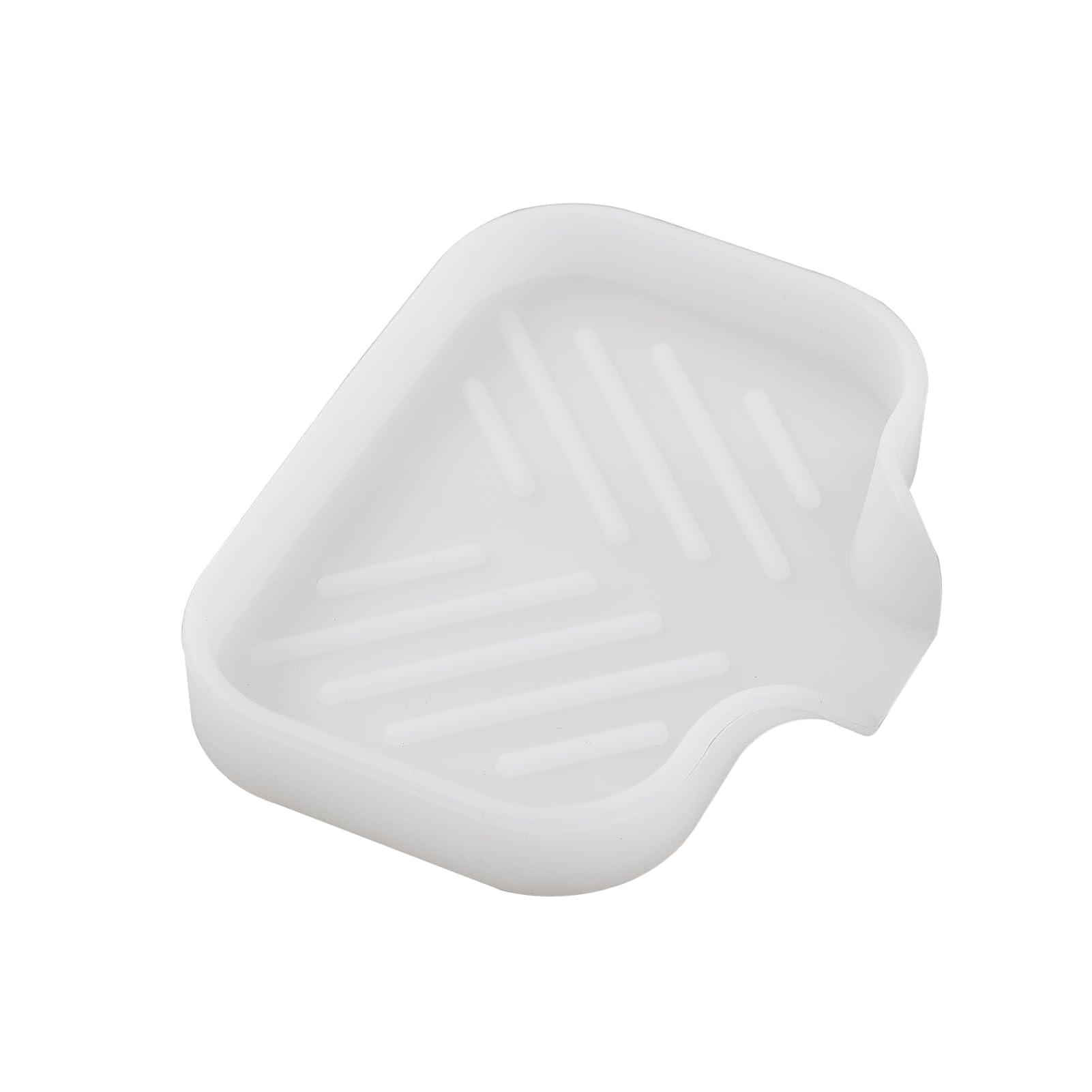 MicoYang Silicone Soap Dish with Drain Spout, Self-Draining Sink Organizer Tray for Bathroom and Kitchen, Sponges, Dispensers and Soap Holder, Non-Slip and Dishwasher Safe, Black (Compact, 4.9"×3.2")