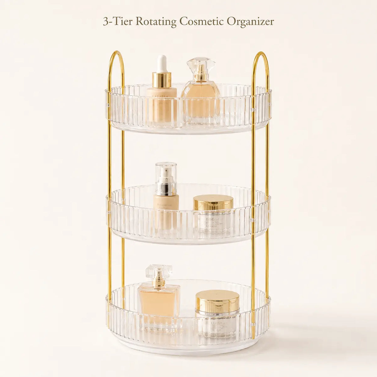UFORU 360° Rotating Smooth Acrylic Storage Organizer - Large-Capacity, Durable Metal-Frame Multifunctional Storage Bin with Multi-Layer Rotation, Lipstick & Perfume Holder, 360° Quick Access Bathroom Accessories for Vanity, Girlfriend Birthday Gift