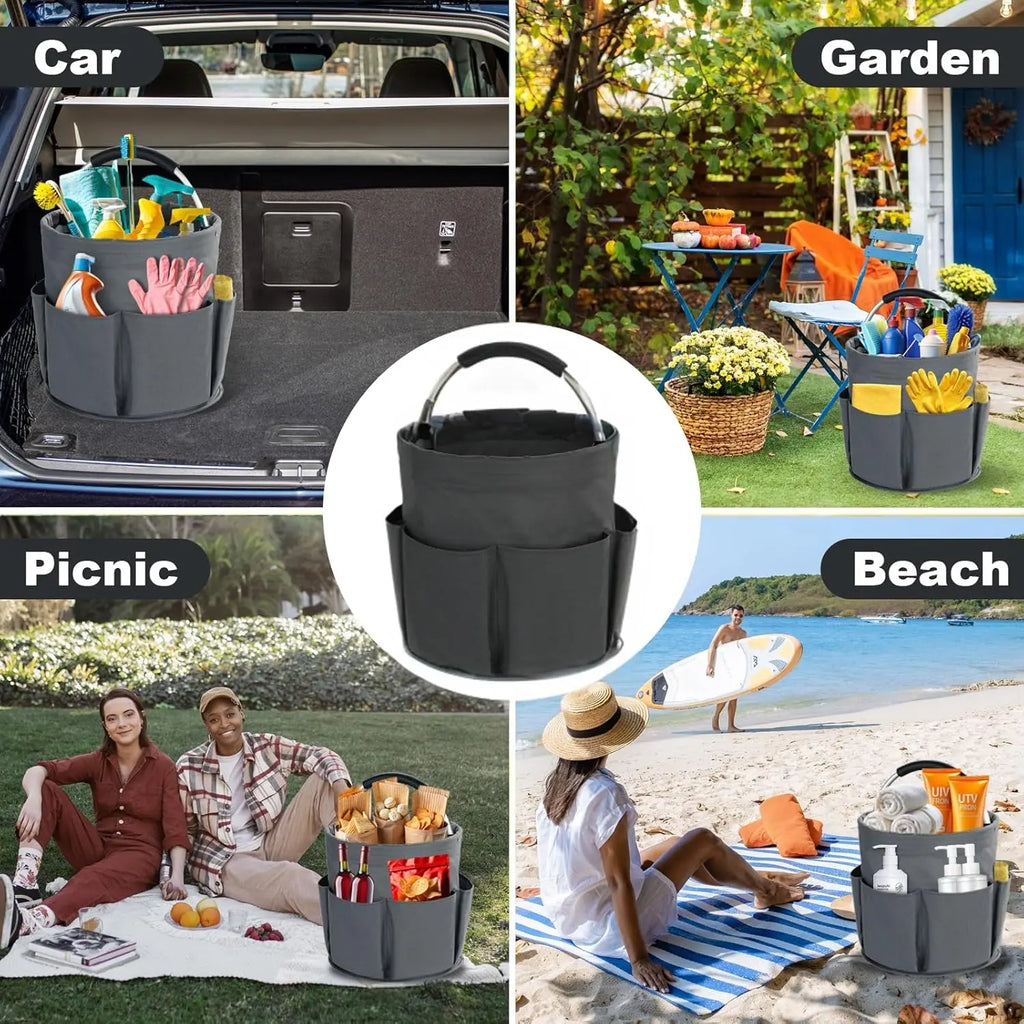Large-Capacity Thickened Aluminium Bathroom Basket Organiser - Collapsible Hamper, Lightweight, Portable Home Storage Basket for Cleaning Supplies, Towels, Bathroom Basket Organizer, Basket Organizer