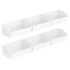 Homsorout Closet Organizers Bins 6 Packs - Large Closet Shelf Organizer with Handles, Fabric Trapezoid Storage Bins, Collapsible Storage Cubes for Clothes, Towels, Light Gray