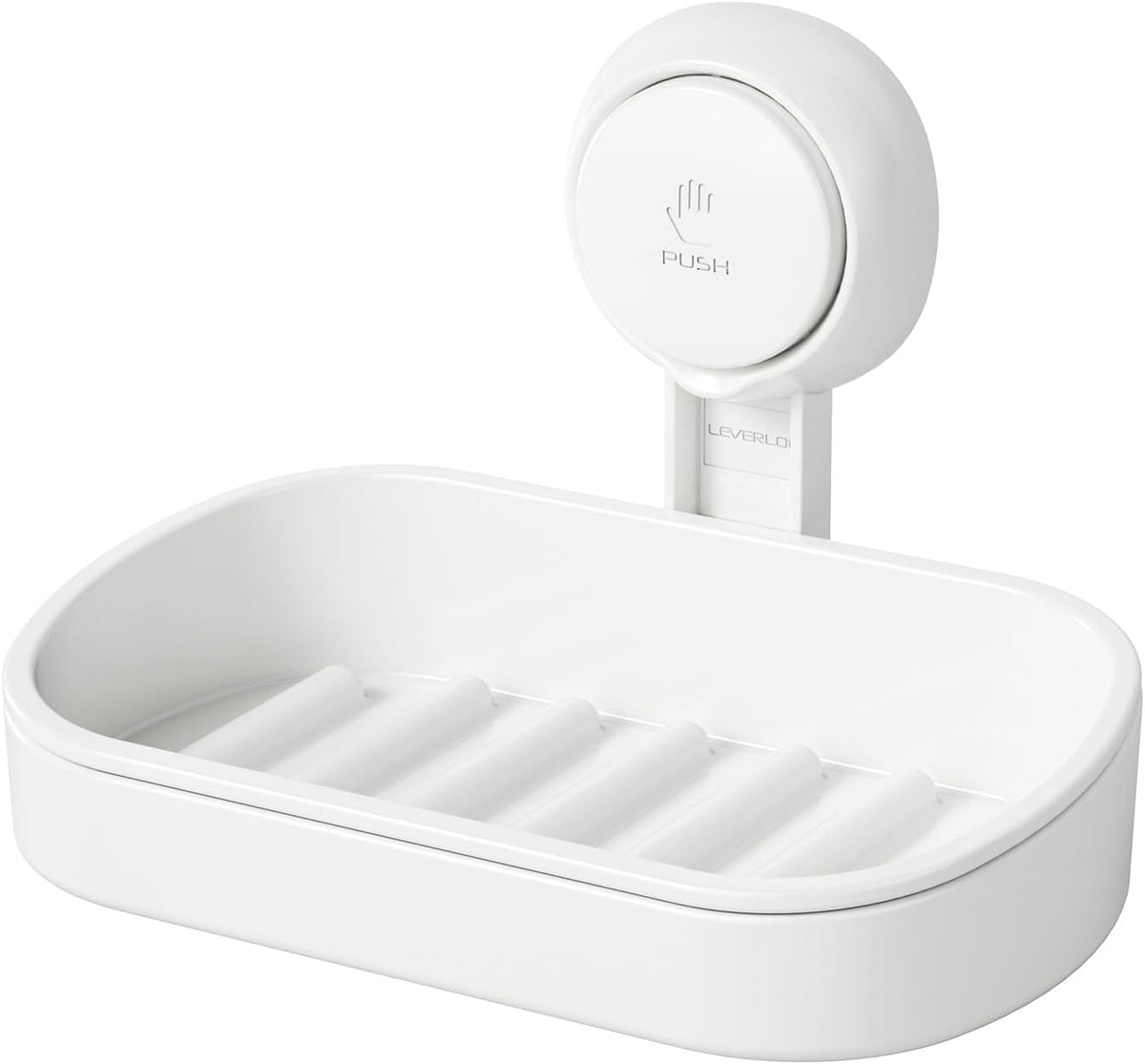 LEVERLOC Soap Holder, Soap Dish for Shower, Suction Cup Bar Soap Holder