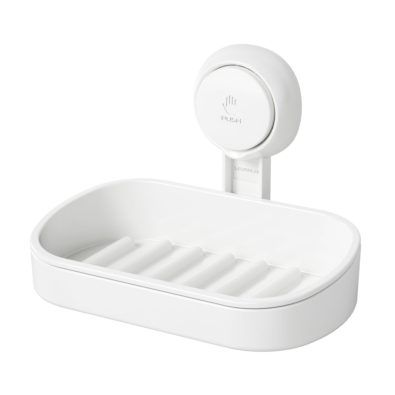 LEVERLOC Soap Holder, Soap Dish for Shower, Suction Cup Bar Soap Holder