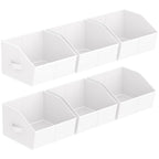 Homsorout Closet Organizers Bins 6 Packs - Large Closet Shelf Organizer with Handles, Fabric Trapezoid Storage Bins, Collapsible Storage Cubes for Clothes, Towels, Light Gray