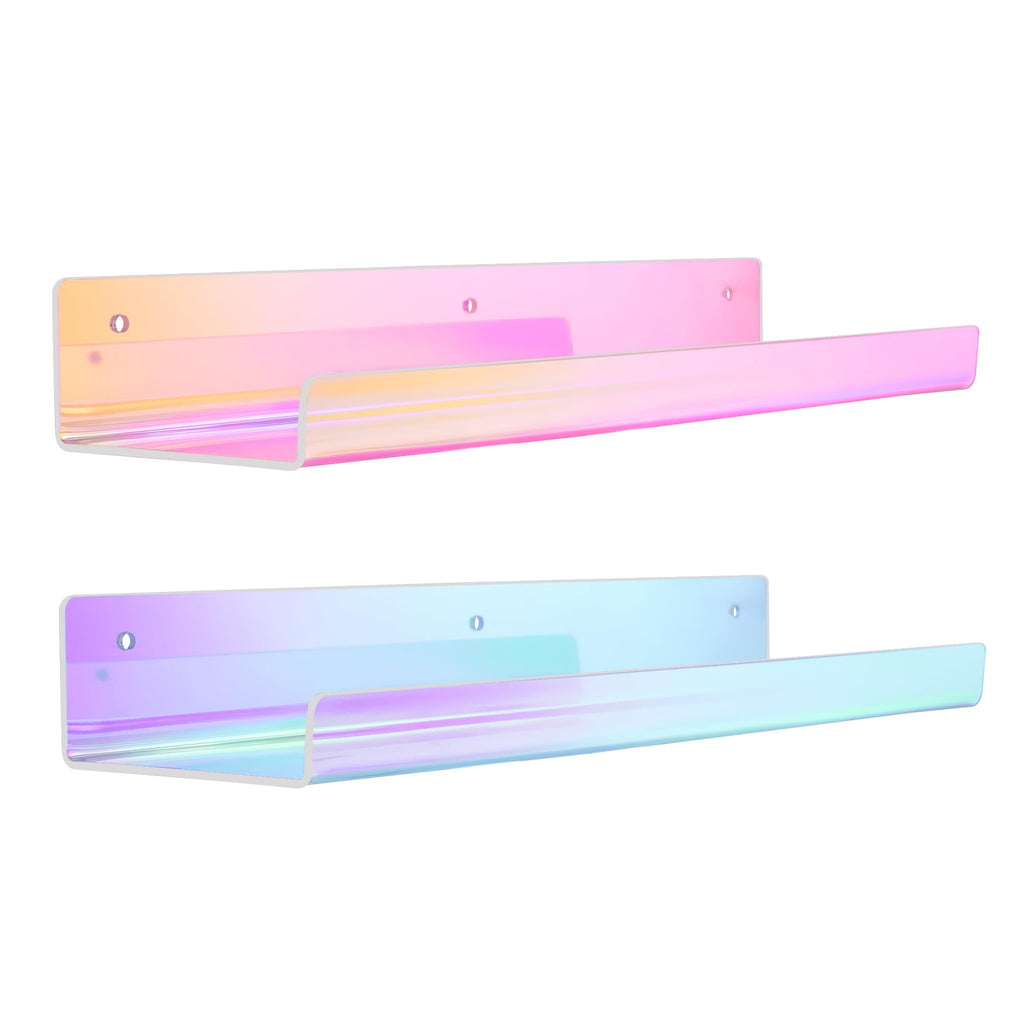 upsimples 4 Pcs 15" Acrylic Shelves for Wall Storage and Organizer, Clear
