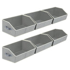 Homsorout Closet Organizers Bins 6 Packs - Large Closet Shelf Organizer with Handles, Fabric Trapezoid Storage Bins, Collapsible Storage Cubes for Clothes, Towels, Light Gray