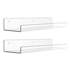 upsimples 4 Pcs 15" Acrylic Shelves for Wall Storage and Organizer, Clear