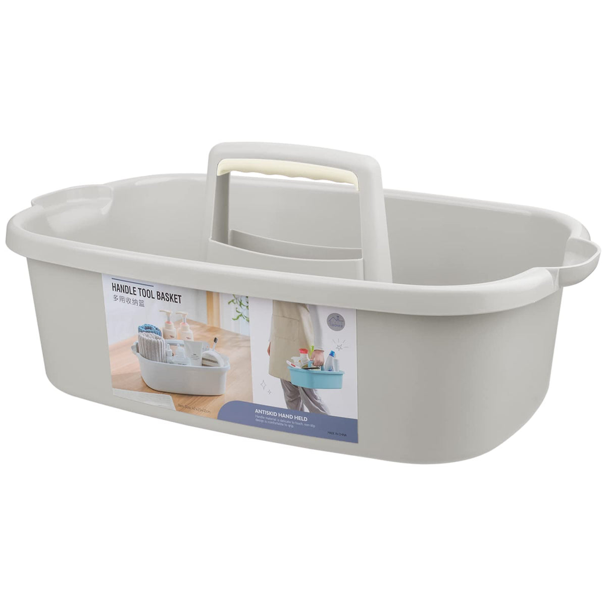 JiatuA Large Cleaning Supplies Caddy Portable Shower Caddy Basket Dark Gray