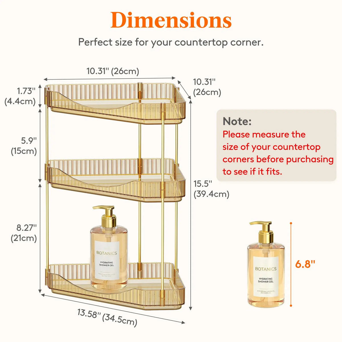Lifewit 2/3-Tier Adjustable Metal Bathroom Countertop Makeup Organizer - Large Capacity Storage Boxes & Bins with Perfume Tray, Cosmetic Skincare Shelf, Easy Installation, Vanity Organization, Diamond Room Decor Corner Stand for Bedroom Dresser