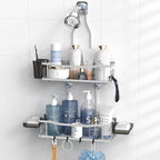 Hanging Shower Caddy Over Shower Head - No Drill Rustproof Shower Rack