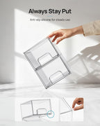Vtopmart 4 Pack Small Clear Stackable Storage Drawers, Fits Narrow Spaces
