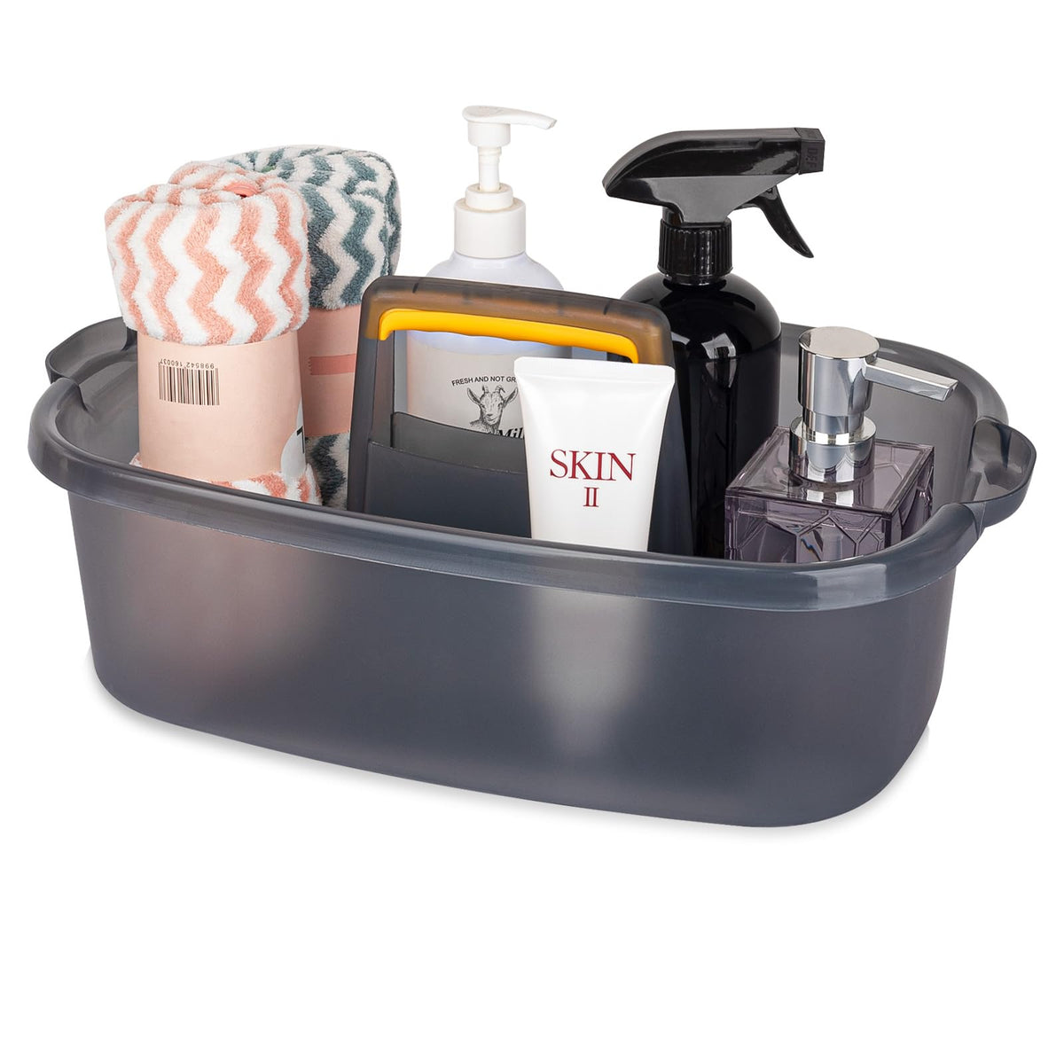 JiatuA Large Cleaning Supplies Caddy Portable Shower Caddy Basket Dark Gray
