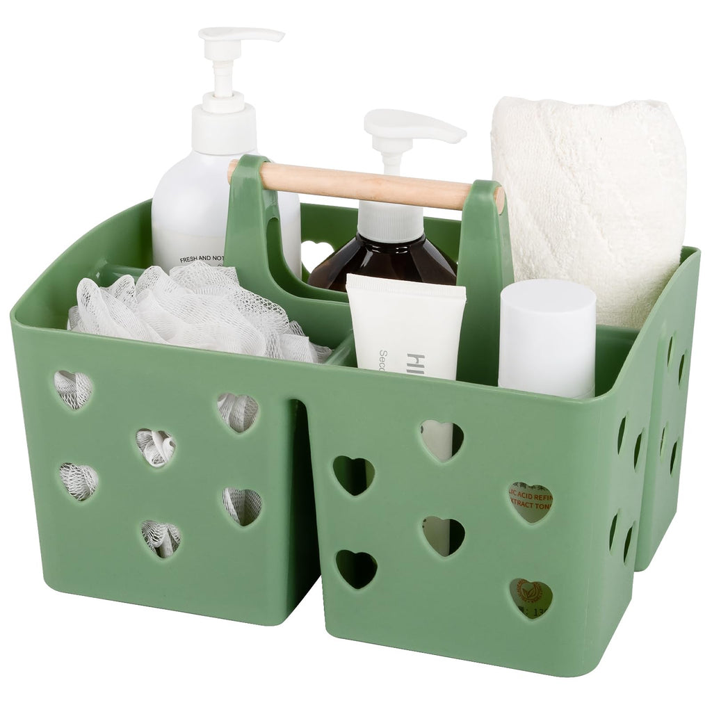 Portable Shower Caddy Plastic Shower Basket Organizer with Handle, Pink