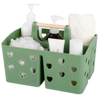Portable Shower Caddy Plastic Shower Basket Organizer with Handle, Pink