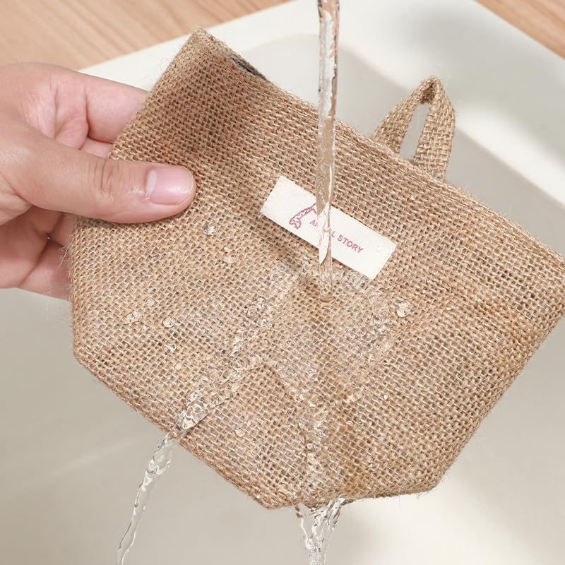 Washable Cotton Linen Hanging Organizer Bag for Door Wall Bedside | Washable Storage Pockets | Space Saving Reusable Closet Organizer (Yellow Dot)