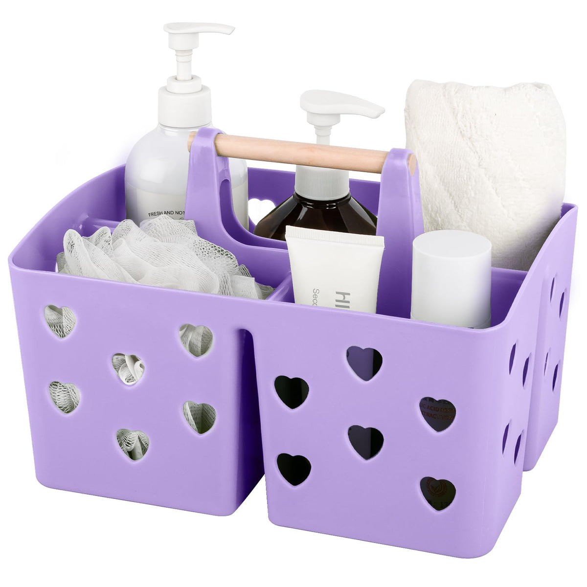 Portable Shower Caddy Plastic Shower Basket Organizer with Handle, Pink