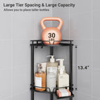 ELYKEN Corner Shower Caddy Standing, 4 Tier Metal Shower Organizer, Black