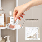 ELYKEN Corner Shower Caddy, 3 Tier Stainless Steel Shower Organizer, White