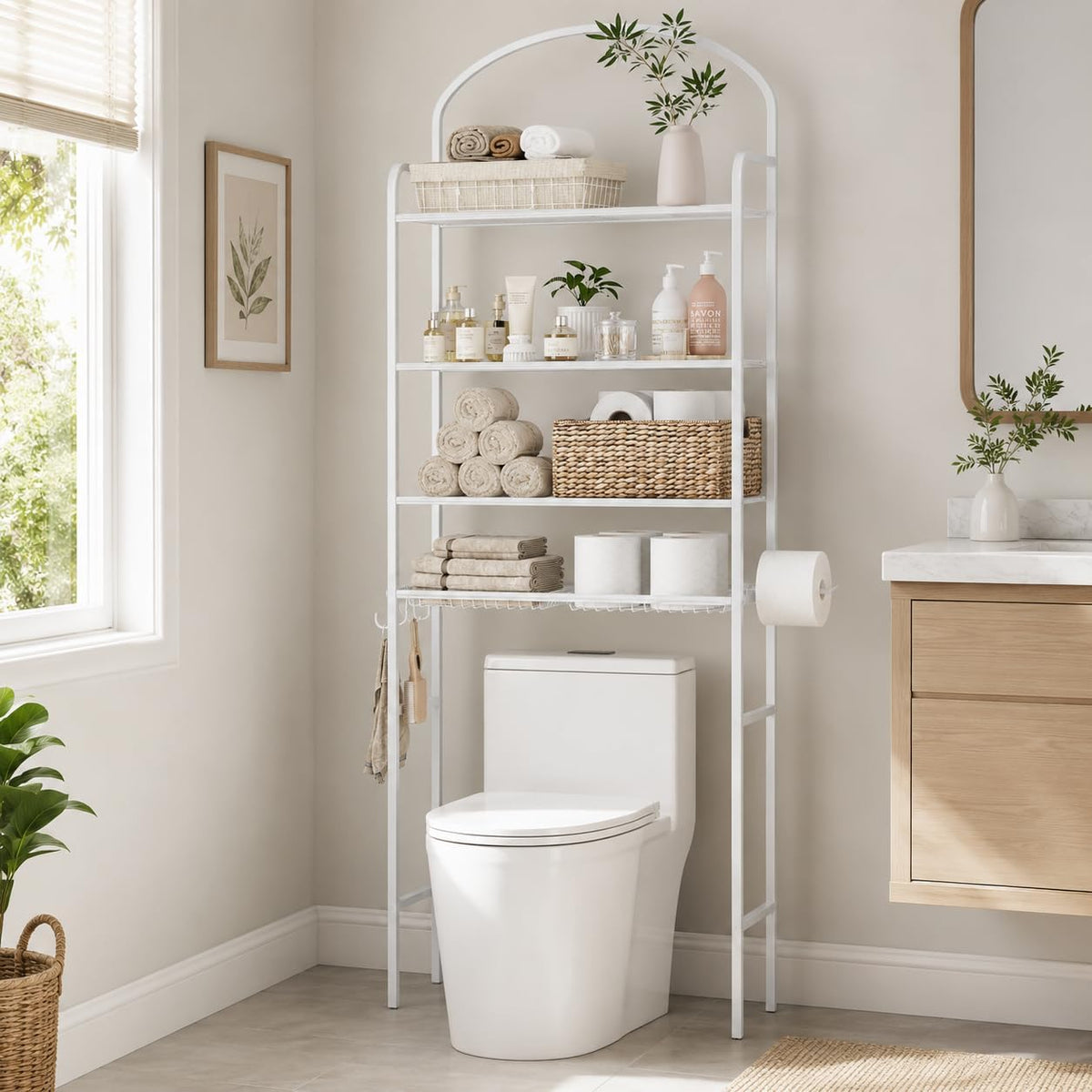 4-Tier Over The Toilet Storage, Bathroom Organizer