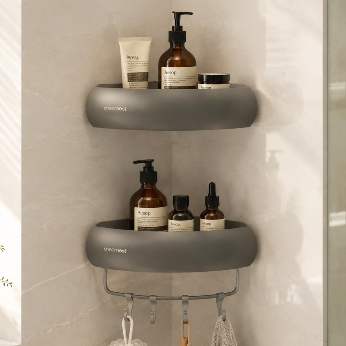 Corner Shower Caddy Adhesive, No Drilling Shower Organizer Shelf