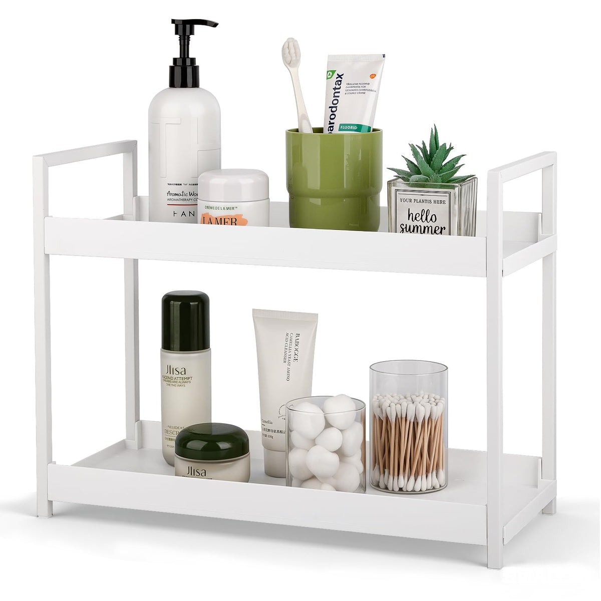 Bathroom Counter Organizer Vanity Storage Countertop Shelf, Small Black