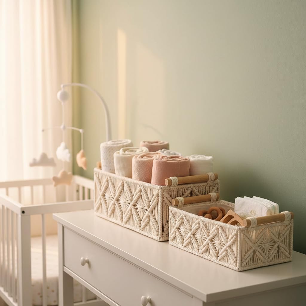 Boho Decor Basket for Toilelt Paper Storage Baskets for Organizing