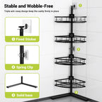Standing Shower Caddy Corner - Rustproof Bathroom Shower Stand Shelf