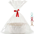 Happyiren Medium Woven Cotton Rope Basket, Empty DIY Gift Basket for Burr