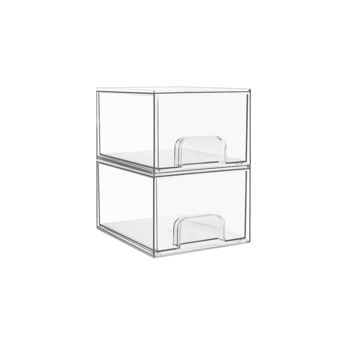 Vtopmart 4 Pack Small Clear Stackable Storage Drawers, Fits Narrow Spaces