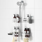 REINHARDT Adjustable Shower Caddy Hanging Rustproof Shower Organizer, Black