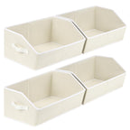 Homsorout Closet Organizers Bins 6 Packs - Large Closet Shelf Organizer with Handles, Fabric Trapezoid Storage Bins, Collapsible Storage Cubes for Clothes, Towels, Light Gray