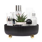 360 Rotating Makeup Perfume Organizer Skincare Tray, Small Ivory White