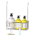 DELLAN Hanging Shower Organizer, Shower Rack with Hooks Over the Door