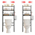 Over the Toilet Storage Shelf 3-Tier Adjustable Bathroom Organizers and Storage Shelves Bathroom Rack Above Toilet Storage with Paper Holder and 4 Hooks Space Saver Storage for Laundry