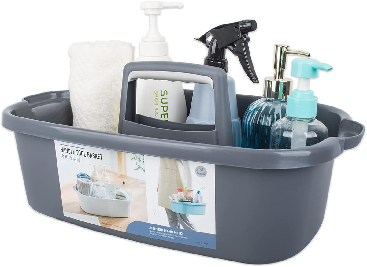 JiatuA Large Cleaning Supplies Caddy Portable Shower Caddy Basket Dark Gray
