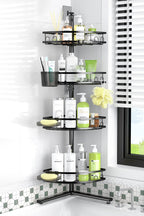 Standing Shower Caddy Corner - Rustproof Bathroom Shower Stand Shelf