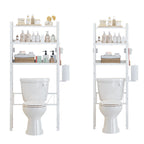 Over the Toilet Storage Shelf 3-Tier Adjustable Bathroom Organizers and Storage Shelves Bathroom Rack Above Toilet Storage with Paper Holder and 4 Hooks Space Saver Storage for Laundry