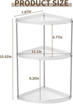 3 Tier Corner Bathroom Counter Organizer, Clear Vanity Makeup Storage Shelf