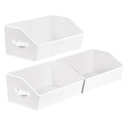Homsorout Closet Organizers Bins 6 Packs - Large Closet Shelf Organizer with Handles, Fabric Trapezoid Storage Bins, Collapsible Storage Cubes for Clothes, Towels, Light Gray