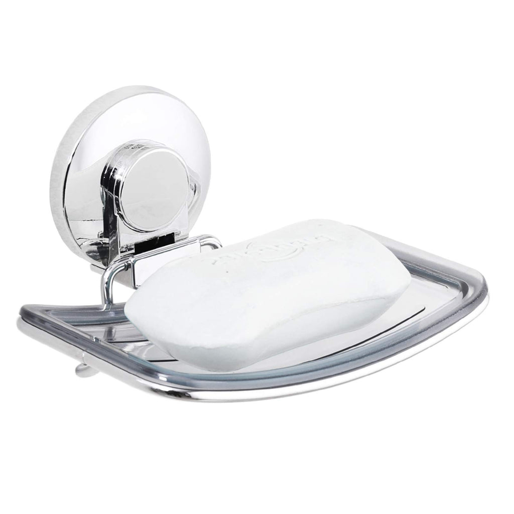 LEVERLOC Soap Holder, Soap Dish for Shower, Suction Cup Bar Soap Holder