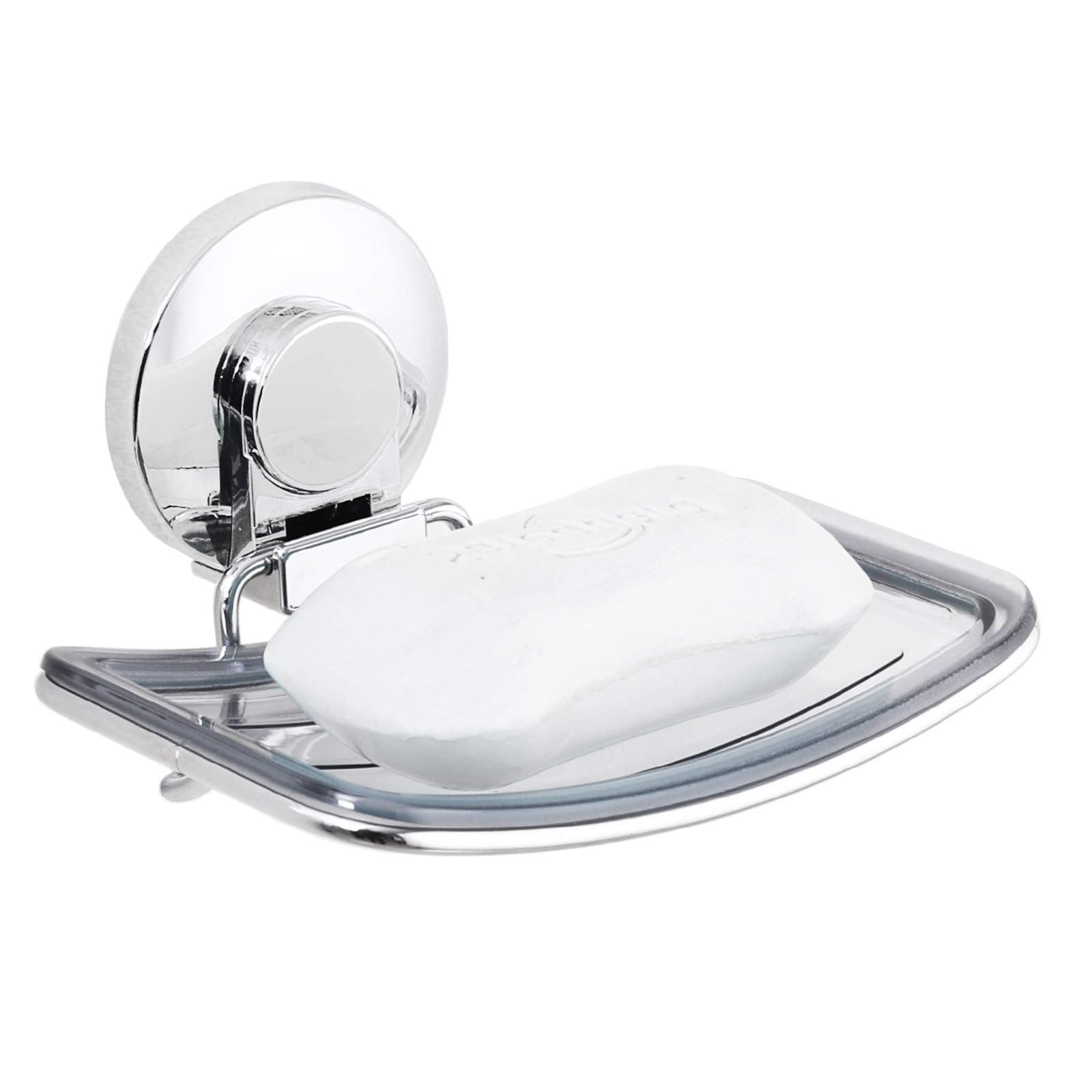 LEVERLOC Soap Holder, Soap Dish for Shower, Suction Cup Bar Soap Holder